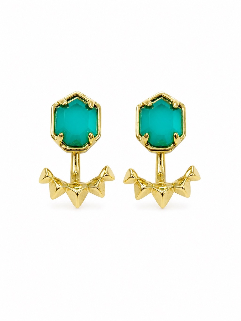 Kendra Scott Sienna Ear Jacket Gold earrings in Green.